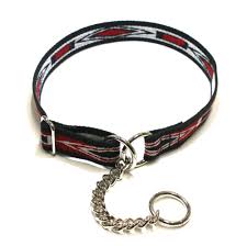 Remember that even if your dog does not look. Easy Fit Black Webbing Dog Collar No Buckle With Black Red And White Pattern