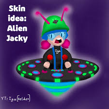 Jacky will go underground for 3 seconds, allowing her to go under walls. Skin Idea Alien Jacky D Brawlstars