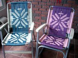 Can You Make Folding Aluminum Lawn Chairs Look Cool Maybe So These Patterns Are Great Woven Chair Macrame Chairs Lawn Chairs