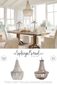 It's time for another designer dupes post! Pottery Barn Francesca Beaded Chandelier Arie Co