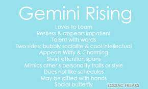 In time you will learn that intuition is a. Zodiac Freaks Gemini Ascendant Gemini Rising Gemini
