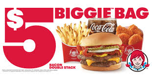 Without moving upper arms, bend elbows and curl. Major Bag Alert Wendy S Fan Favorite Bacon Double Stack Is Back In The Biggie Bag