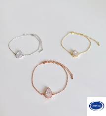 Drop Cubic Zirconia Gift Bracelet Silver Rosegold Bridal Jewelry Rhinestone Glitter Wedding Christmas Bridal Jewelry Delicate Bracelet Matching Jewelry