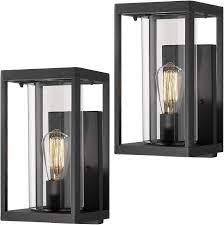 Guaranteed low prices on modern lighting, fans, furniture and decor + free shipping on orders over $75!. Buy Beionxii Outdoor Wall Lights Modern Exterior Wall Sconces Porch Lantern Set Of 2 Sand Textured Black Cast Aluminum With Clear Cylinder Glass A291w 2pk Online In Indonesia B07xpbnp9m