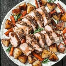 Sheet Pan Roast Pork Tenderloin With Potatoes Chew Out Loud Recipe Roasted Pork Tenderloin Recipes Pork Recipes Pork Tenderloin Recipes