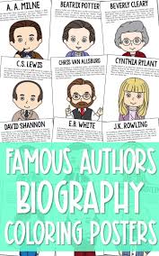 Famous Authors Color Posters Mini Reader Books Bulletin Board Decor In 2020 Famous Authors Mini Readers History Classroom
