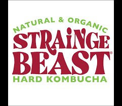 Passion fruit, hops & blood orange; Strainge Beast Lemon Ginger Hibiscus Kombucha Crescent Crown