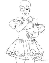 Singing Rihanna Coloring Page More Famous People Coloring Pages On Hellokids Com In 2020 People Coloring Pages Coloring Pages Music Coloring