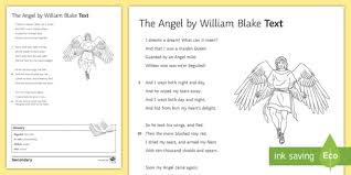 The Angel Poem By William Blake Teacher Made