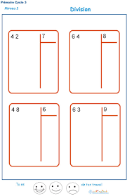 Technique De La Division Pour Enfants Du Cm1 Et Cm2 Fiche 5 Divisions Tete A Modeler Écris tes réponses dans les rectangles bleus la division pour enfants du cm1 et cm2