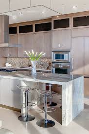 This results to a more symmetrical design wherein the worktop is. Waterfall Island Contemporary Kitchen Houston By Cabinet Innovations Houzz
