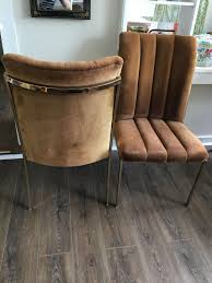 Vintage 1978 Dillingham Gold Chrome Channeled Dining Chairs Set 8 Vintage Brown Velvet Dining Chairs Cardin Baughman By Pursuingvintage1 From Pursuing Vinta Velvet Dining Chairs Dining Chairs Chair Set