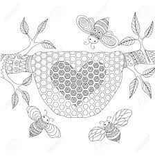 Select from 35915 printable crafts of cartoons, nature, animals, bible and many more. Line Art Design Of Honey Bees Flying Around Beehive For Coloring Royalty Free Cliparts Vectors And Stock Illustration Image 57525316