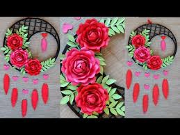 First, d ownload design #93 which is the pattern or cut file for this easy paper flower from my free resource library.it's available as both a pdf (for hand cutting) and an svg/dxf (for machine cutting). Wall Hanging Craft Ideas Paper Craft Wall Hanging Easy Home Decor Idea Pap Lagu Mp3 Mp3 Dragon