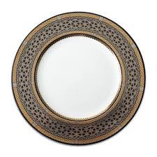 Black And Gold Dinner Plates Hawthorne Onyx Gold Platinum Black Dinner Plate In 2020 Black Dinner Dinner Plates Gilt Gold