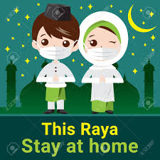 Hari raya aidilfitri is a holiday which is celebrated in indonesia, malaysia, singapore, philippines, and brunei, and celebrates the end of ramadan. Selamat Hari Raya Aidilfitri And Please Stay At Home Muslims Royalty Free Cliparts Vectors And Stock Illustration Image 146164119