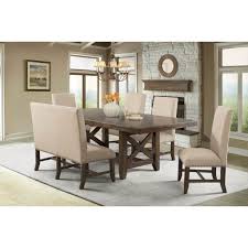 See more ideas about table settings, rustic table, rustic table setting. Elements Franklin Rustic Table Set With Upholstered Dining Bench Royal Furniture Table Chair Set With Bench