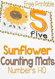 Affiliate links have been included for your convenience. Free Sunflower Play Dough Counting Mats Numbers 1 10