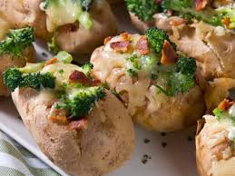 Mile High Loaded Baked Potatoes Recipe Food Network Recipes Farmhouse Rules Recipes Loaded Baked Potatoes