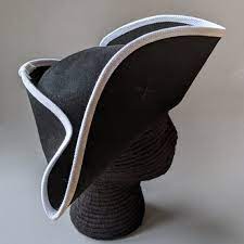 Yorktown Military Tricorn White Edging American Felt Hat