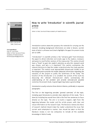 You should be consistent in writing. Pdf How To Write Introduction In Scientific Journal Article