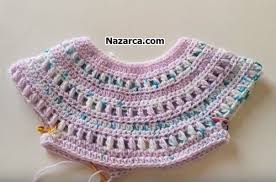 Robali Tig Orgu Bebek Elbise Ebruli Iple Anlatimi Nazarca Com Baby Knitting Patterns Orgu Bebek