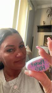 My first ever rock found at Lake Harbor today💗💗💗