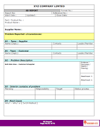 8d Report Format Template 5 Professional Templates Report Template Problem Solving Templates