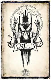 Any Means Necessary Se7en Seven Deadly Sins Prints Greed Dark Art Illustrations Scary Art Creepy Drawings