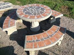 Manufactured benches, however, are quite heavy to purchase and haul home from a store. Cement Patio Table Set Outdoor Table Set Round Concrete Etsy