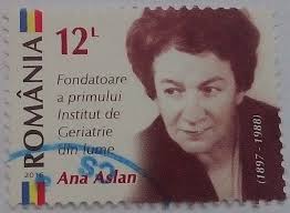 Ana, margarit ve margarit'te doğan iki erkek ve iki kız kardeşin en küçüğüydü. 12 Lei 2016 Ana Aslan 1897 1988 2016 Romania Stamp 39269