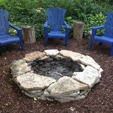 Stacked Stone Fire Pit Fire Pit With Rocks Backyard Fire Fire Pit Backyard