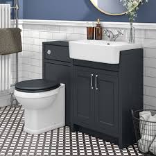 Chatsworth Traditional Graphite Semi Recessed Vanity Unit Toilet Package Victorian Plumbing Uk In 2020 Luxury Bathroom Vanity Bathroom Units Vanity Units