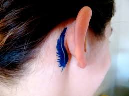 Bird Tattoo Behind Ear Demi Lovato Inspired Feather Ear Tattoo By Earinkfun On Etsy 2 22 Feather Tattoo Behind Ear Feather Tattoos Tattoos
