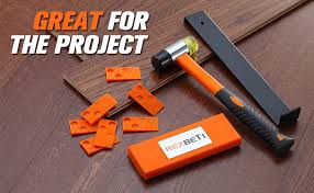 Why do i recommend a jigsaw here instead of a chop saw? Rexbeti Ultimate Laminate Wood Flooring Installation Kit With 40 Spacers Tapping Block Heavy Duty Pull Bar And Diameter 35mm High Strength Fiberglass Handle Mallet Non Slip Soft Grip Orange Amazon Com