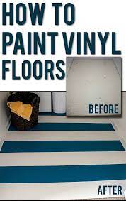 The surfaces don't accept paint well and are likely to be dirty, stained, or waxed, which further inhibits paint bonding. How To Paint Vinyl Or Linoleum Sheet Flooring Painted Vinyl Floors Painted Vinyl Vinyl Flooring