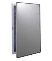 Three removable stainless steel shelves. Recessed Medicine Cabinet Bobrick