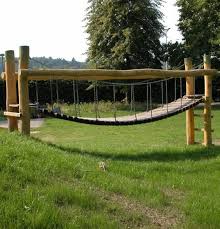 Hangbrug Met Houten Leuningen Hangebrucke Garten Selber Bauen