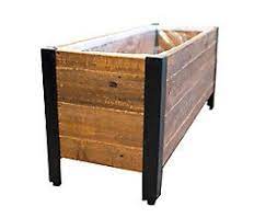 Grapevine Rectangular Urban Garden Recycled Wood Planter Box The Home Depot Canada Madera Y Acero Macetero Madera