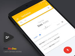 Der Die Das Learn German Articles Android Material Design Mobile App Design Material Design