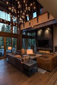 A rustic and contemporary custom staircase constructed with wood and steel. Lake Tahoe Getaway Features Contemporary Barn Aesthetic Modern House Design Home Decor Home Interior Design