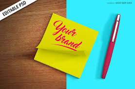 Mockup Of A Yellow Post It Note You Can Choose Between A Colorful Background A Wooden One Or Just Add Your Own Des Mockup Downloads Mockup Psd Post It Notes