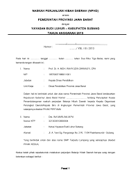 Surat pernyataan pembagian harta waris. Naskah Perjanjian Hibah Daerah