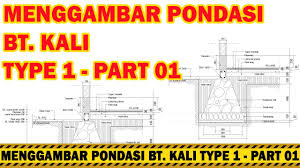 Construction detail of cavity wall design drawing cad sumber. Autocad Detail Pondasi Batu Kali Type 1 Part 1 Cute766