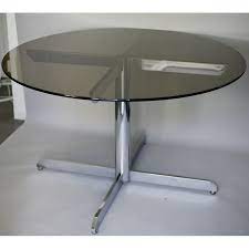Recherchez table roche bobois d'occasion de la manière la plus simple. Table Vintage Ronde En Verre Fume Par Roche Bobois Design Market