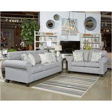 Posh collection of pillows in spa mist and jacquard paisley make a muted, mellow complement to the sofa's casual textured chenille upholstery. 9890939 Ashley Furniture Alandari Living Room Queen Sofa Sleeper