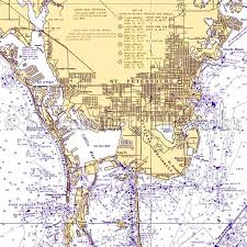 Florida St Petersburg Nautical Chart Decor Beach Tiful
