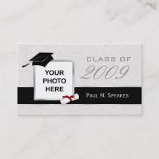 Graduation Photo Name Card Gray And Black Zazzle Com Graduation Photos Name Cards Graduation Party Invitations