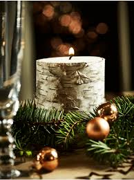 Birch Bark Candle Copper Christmas Decor Birch Bark Candles Copper Christmas
