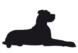 Great Dane Lying Vector Black Dog Silhouette Isolated Dog Silhouette Dog Collars Girly Black Dog